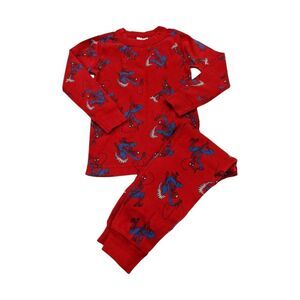 Hanna Andersson Marvel Spider-Man Red Long John Cotton Pajamas Boys Size 90 3T